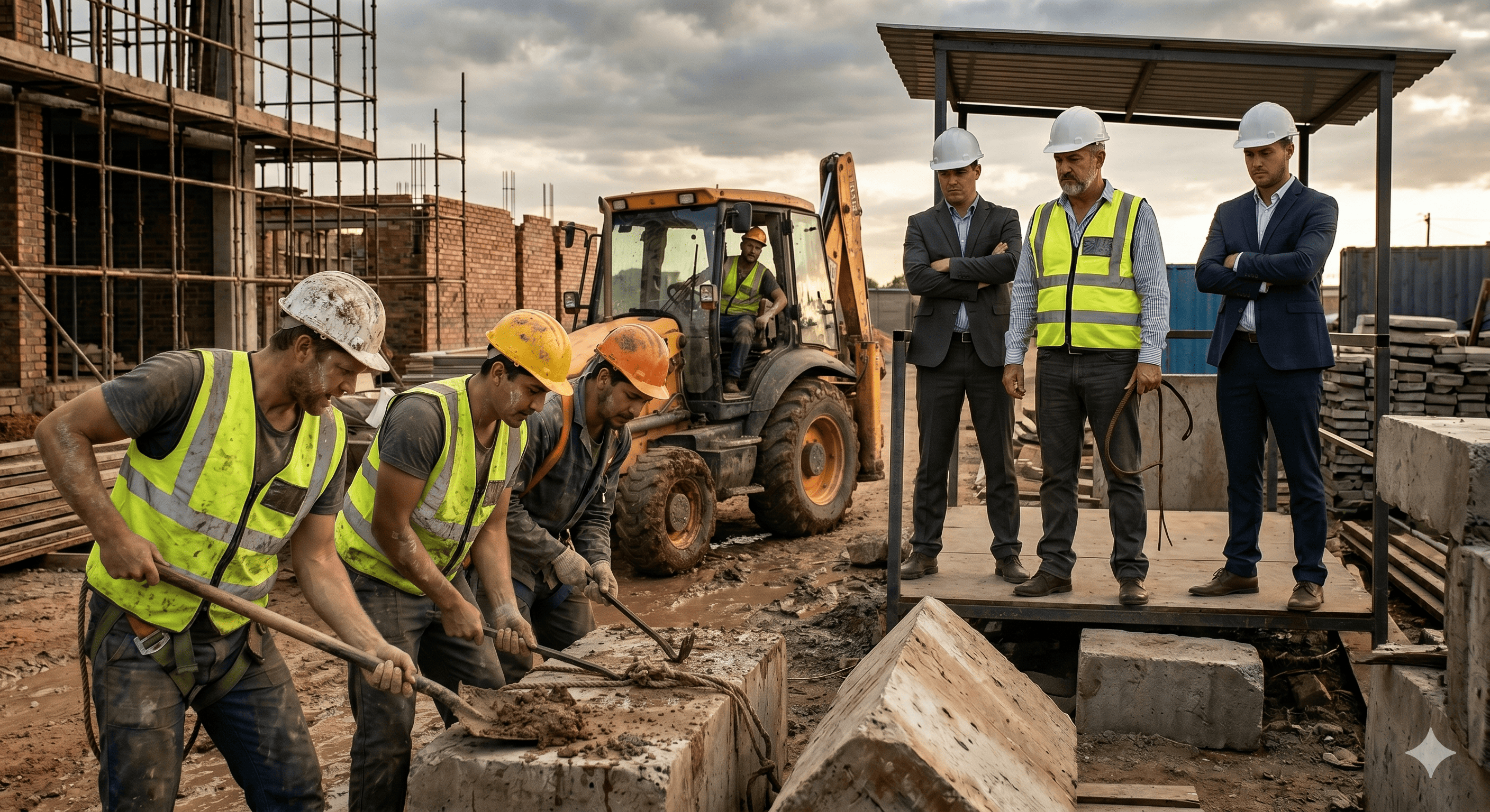Tradespeople working